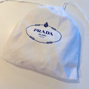 PRADA WHITE DUST BAG WITH LOGO